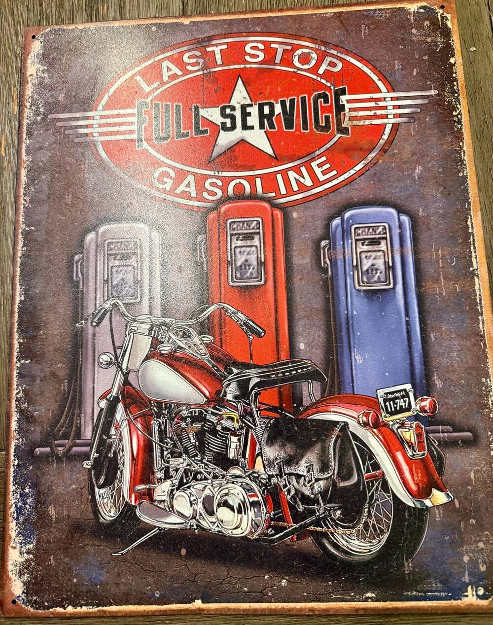 Legends - Last Stop Full Service Gasoline Tin Sign